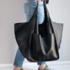 Vintage Large Capacity Handbags PU Soft Leather Big Bag Designer Luxury Women Shoulder Bag Beach On Vacation Woman Tote Bag