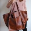 Vintage Large Capacity Handbags PU Soft Leather Big Bag Designer Luxury Women Shoulder Bag Beach On Vacation Woman Tote Bag