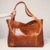 Vintage Large Capacity Handbags PU Soft Leather Big Bag Designer Luxury Women Shoulder Bag Beach On Vacation Woman Tote Bag