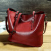 Simple Oil Wax Leather Messenger Shoulder Bags Women's High Capacity Portable Tote Bag