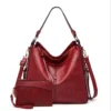 Luxury Leather Print Hobo Anti-Theft Handbag + FREE Pouch Wallet