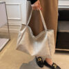 Vintage Women's Tote Bag Athletic Casual Fashion Large Capacity Leather Shoulder Bag Shopper Harajuku Simple Handbag
