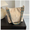 Women's Shoulder Bag With Ethnic Style Wide Shoulder Strap Ins Large Capacity Bucket Crossbody Bags Fashion Handbag