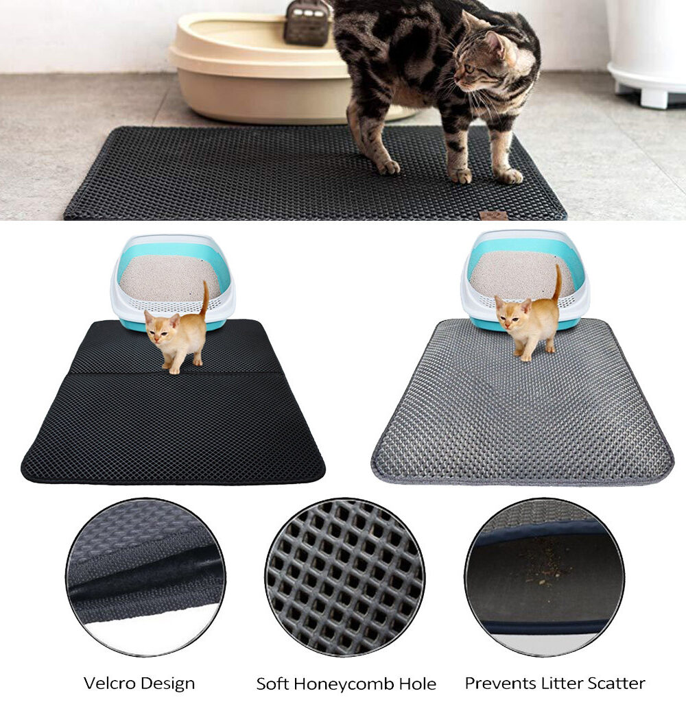 Double Layer Litter Cat Bed Pads Pet Cat Litter Mat Trapping Pets Litter Box Mat Pet Product Bed For Cats House Clean Mat